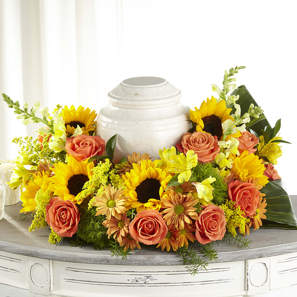 Faithful Sunflower Cremation Adornment – Honey Bee Blooms San Marcos, San Marcos CA