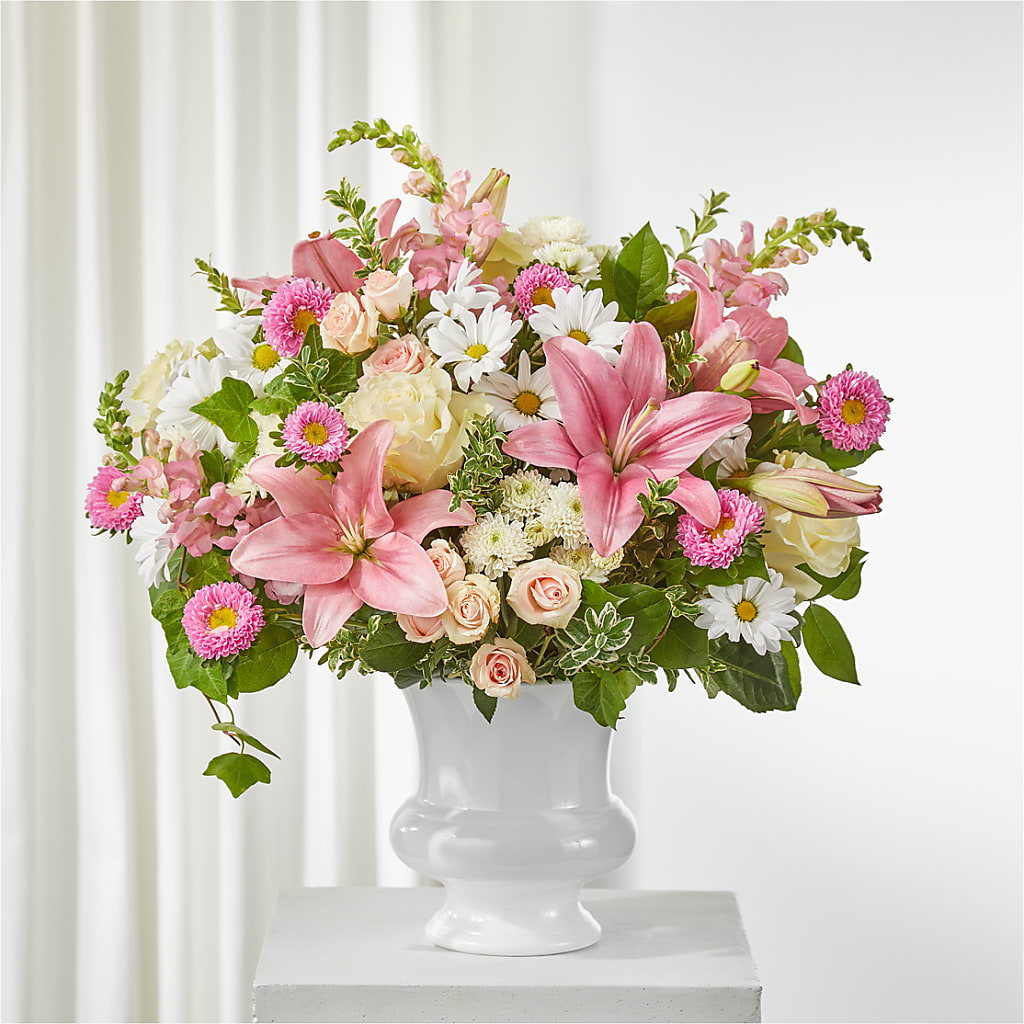 Empathetic Blooms Urn Arrangement – Honey Bee Blooms San Marcos, San Marcos CA