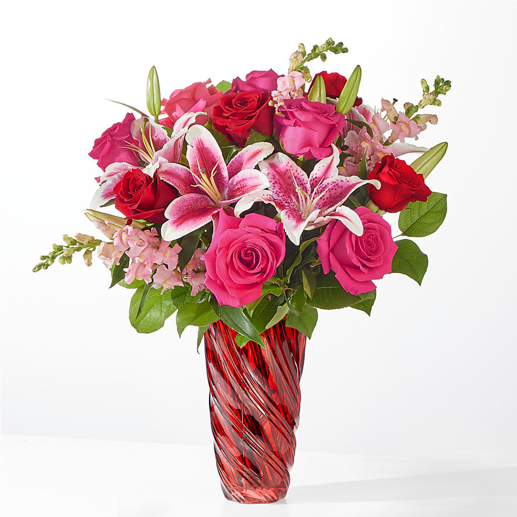 Always You Bouquet with Luxe Swirl Vase – Honey Bee Blooms San Marcos, San Marcos CA