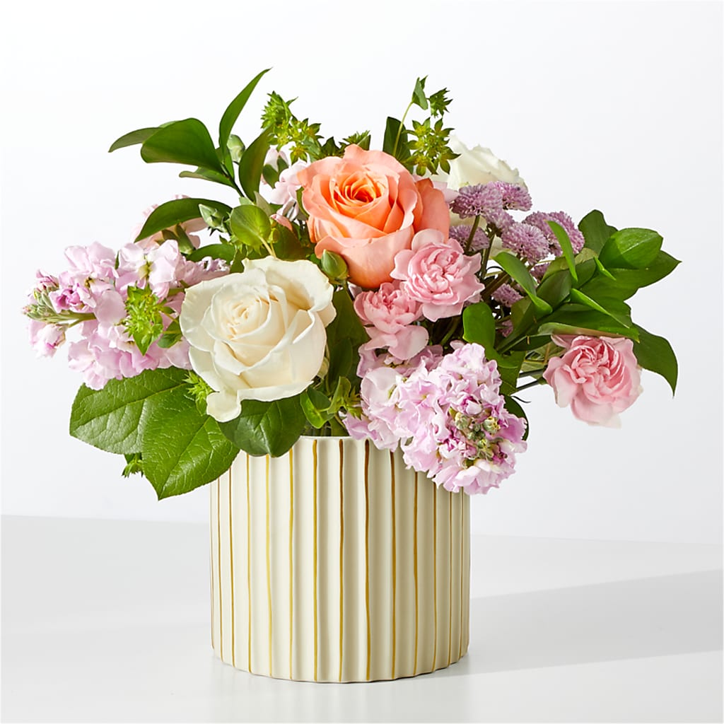 French Market Bouquet with Ivory Vase – Honey Bee Blooms San Marcos, San Marcos CA