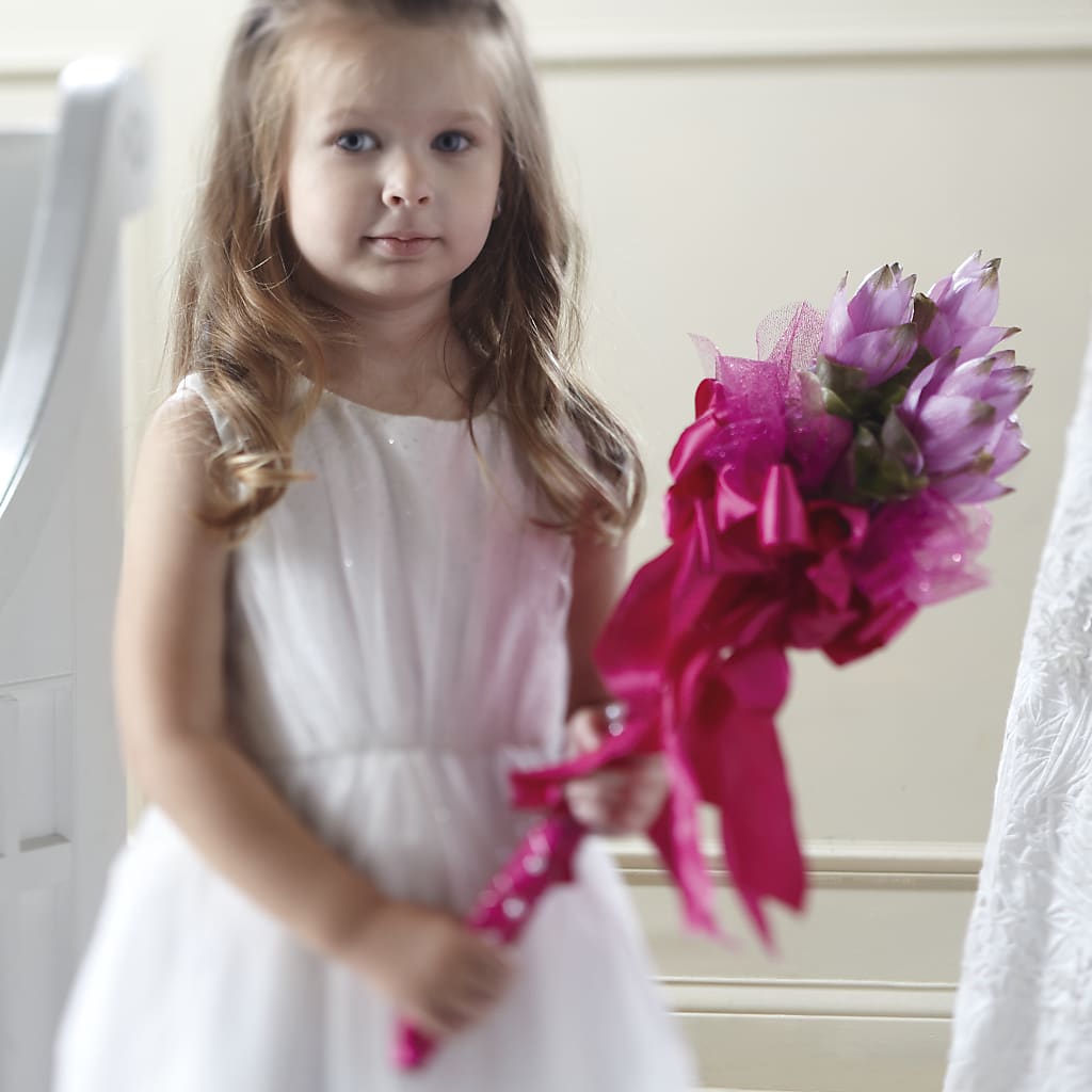 Sparkle Pink Flower Girl Bouquet – Honey Bee Blooms San Marcos, San Marcos CA