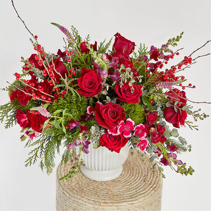 Big Red Bow Bouquet –  Honey Bee Blooms San Marcos, San Marcos CA