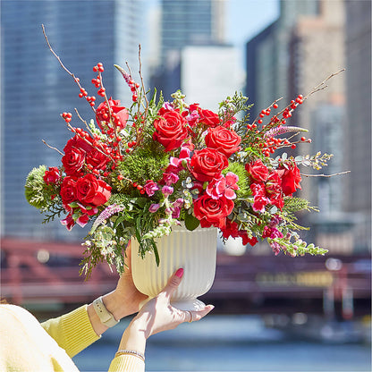 Big Red Bow Bouquet –  Honey Bee Blooms San Marcos, San Marcos CA