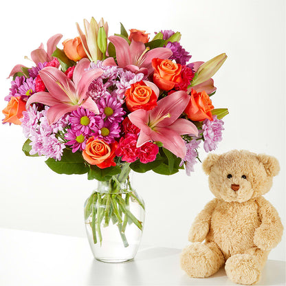 One and Only Bouquet and Bear Bundle –  Honey Bee Blooms San Marcos, San Marcos CA