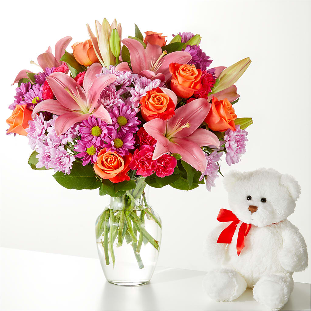 One and Only Bouquet and Bear Bundle –  Honey Bee Blooms San Marcos, San Marcos CA