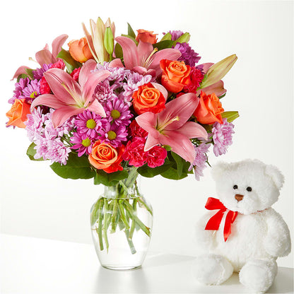 One and Only Bouquet and Bear Bundle –  Honey Bee Blooms San Marcos, San Marcos CA