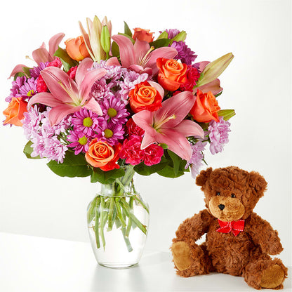 One and Only Bouquet and Bear Bundle –  Honey Bee Blooms San Marcos, San Marcos CA