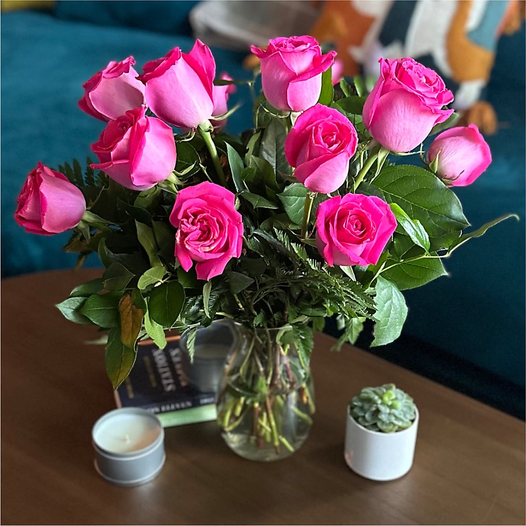 Long Stem Pink Rose Bouquet –  Honey Bee Blooms San Marcos, San Marcos CA