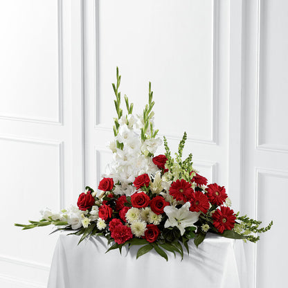 Crimson & White Arrangement –  Honey Bee Blooms San Marcos, San Marcos CA