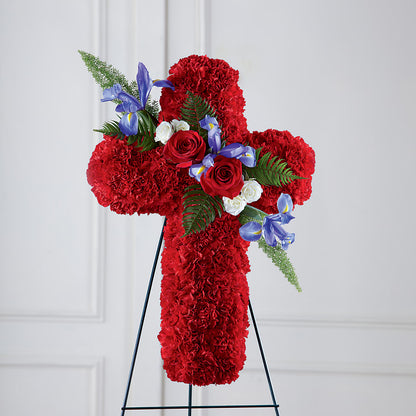 Faithful Hero Floral Cross –  Honey Bee Blooms San Marcos, San Marcos CA