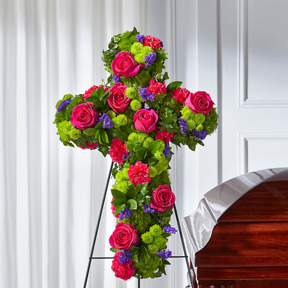 Tribute Rose Floral Cross –  Honey Bee Blooms San Marcos, San Marcos CA