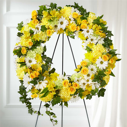Golden Remembrance Wreath –  Honey Bee Blooms San Marcos, San Marcos CA