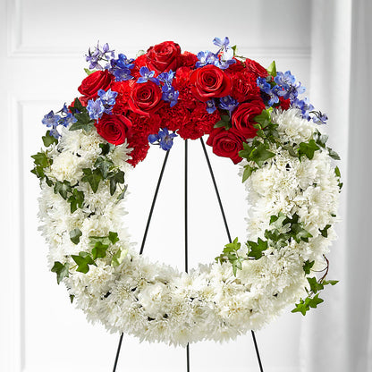 Patriotic Passion Wreath –  Honey Bee Blooms San Marcos, San Marcos CA