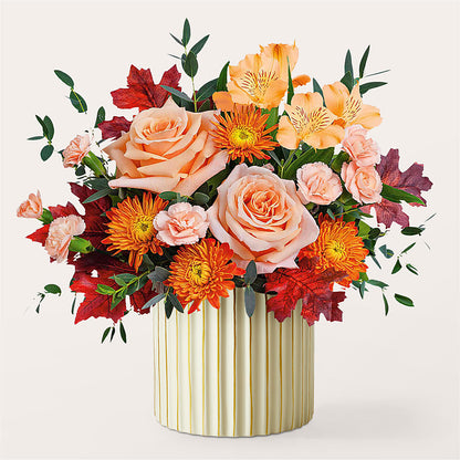 Spiced Latte Bouquet with Ivory Vase –  Honey Bee Blooms San Marcos, San Marcos CA