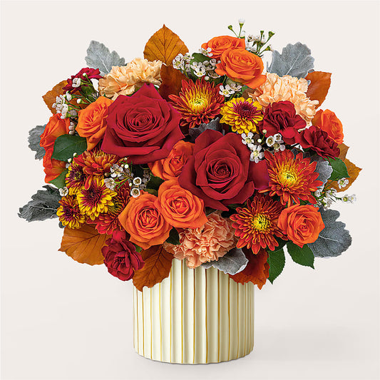 Merlot Bouquet with Ivory Vase –  Honey Bee Blooms San Marcos, San Marcos CA