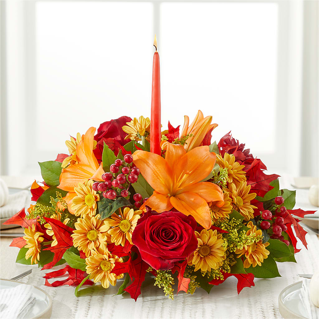 Autumn's Embrace Centerpiece –  Honey Bee Blooms San Marcos, San Marcos CA
