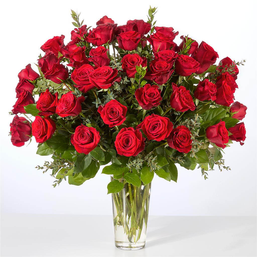 Forever Yours Fifty Stem Red Rose Bouquet –  Honey Bee Blooms San Marcos, San Marcos CA