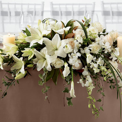 White Linen Arrangement –  Honey Bee Blooms San Marcos, San Marcos CA