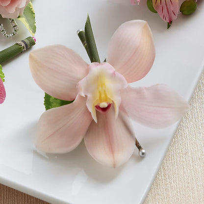 Pink Cymbidium Boutonniere –  Honey Bee Blooms San Marcos, San Marcos CA