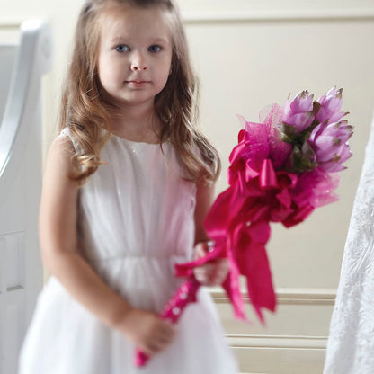 Sparkle Pink Flower Girl Bouquet –  Honey Bee Blooms San Marcos, San Marcos CA