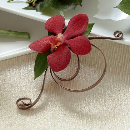 Red Mokara Boutonniere –  Honey Bee Blooms San Marcos, San Marcos CA