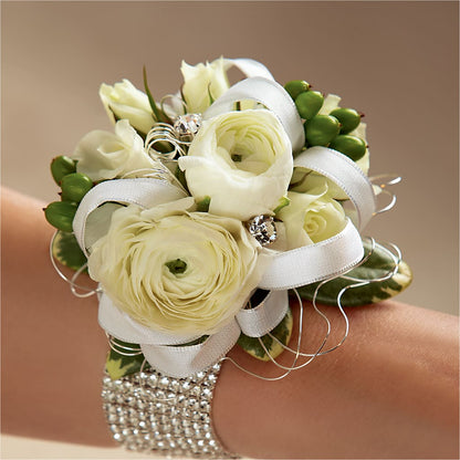 White Wedding Corsage –  Honey Bee Blooms San Marcos, San Marcos CA